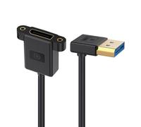 cablecc DisplayPort 1.4 8K 60Hz 4K 144Hz Ultrafino DP macho a hembra Cable de extensión en ángulo superior para monitor de ordenador portátil de escritorio tarjeta gráfica 30 cm
