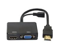 Cablecc Divisor HDMI a VGA y HDMI hembra con adaptador convertidor de cable de audio y vídeo para monitor de PC HDTV