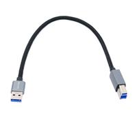 cablecc Extensión de cable USB 3.0 tipo A macho a estándar 3.0 B macho de 5 Gbps para disco SSD cámara datos plata 30 cm