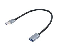 cablecc Extensión de cable USB 3.0 tipo A macho a hembra de 5 Gbps para disco SSD cámara datos plata 30 cm
