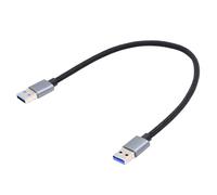 cablecc Extensión de cable USB 3.0 tipo A macho a macho de 5 Gbps para disco SSD cámara datos plata 30 cm