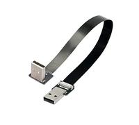 Cablecc Hasta Angular USB 2.0 Tipo-A Macho a Tipo-A Macho Datos Plano Slim FPC Cable 90 Grados para FPV y Disco, Escáner e Impresora 20CM