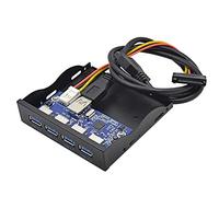 Cablecc Hub USB 3.0 4 Puertos Panel Frontal a Placa Base de 20 Pines para bahía de Disquete de 3,5"