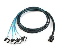 Cablecc Interno Mini SAS SFF-8643 Host a Disco Duro de 4 SATA en ángulo Servidor de Datos de 6 Gbps Cable Raid 1 m