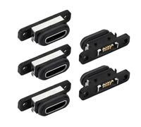 cablecc Juego de 5 conectores hembra de 480 Mbps USB 2.0 SMT tipo DIY OEM Micro-B hembra con montaje impermeable