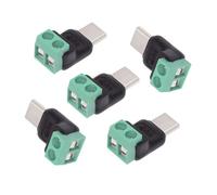 cablecc Juego de 5 conectores sin soldadura de reparación OEM de 2 pines a conector de salida macho tipo C CC 5 V de alimentación
