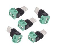 cablecc Juego de 5 conectores sin soldadura de reparación OEM tipo C, conector macho OTG pinout a salida de terminal de 2 pines DIY OEM DC 5V Power