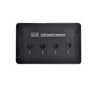 Cablecc KVM USB 2.0 Switch Selector 4 puertos PCs compartiendo 4 dispositivos para teclado Mouse Scanner Impresora