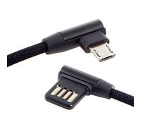 cablecc Micro USB 5Pin/USB-C 3.1 Tipo-C a Izquierda Derecha Ángulo 90 grados USB 2.0 Cable de datos con funda para tableta y teléfono 15 cm (Micro USB 5Pin)