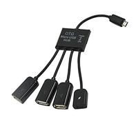 Cablecc Micro USB Host OTG 3 puertos Hub adaptador cable con alimentación para Galaxy S5 i9600 Note3 N9000 teléfono celular y tableta