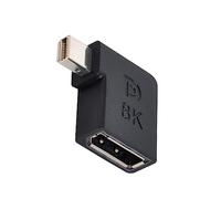 cablecc Mini DisplayPort 1.4 macho a DP hembra en ángulo Ultra HD UHD para monitor de video PC portátil 8K 60Hz 4K 144Hz 7680 * 4320 ancho de banda de alta velocidad
