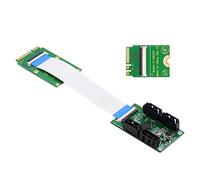 cablecc Mini PCI-E E-Key a cuatro SATA3.0 6 Gbit/s cable de extensión de tarjeta de disco duro de 10 cm para SSD