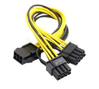 Cablecc PCI-E PCI Express ATX - Cable de alimentación divisor de extensión de tarjeta de video de 6 pines macho a doble de 8 pines y 6 pines hembra