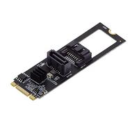 Cablecc PCI Express NGFF clave B+M a SATA 3.0 6 Gbps puertos duales vertical horizontal adaptador convertidor de disco duro tarjeta de extensión JMB582 2280