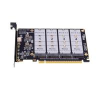 cablecc PCIE Express 5.0 Gen5 Gen4 X16 - Tarjeta de bifurcación desmontable a 4X NVME M.2 NGFF SSD VROC Raid0 Hyper Adapter