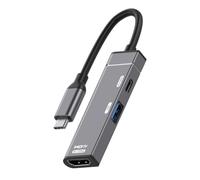 cablecc PD 100 W USB-C Tipo-C a 4K @ 120Hz HDMI USB 3.0 OTG Convertidor HDTV Multipuerto Adaptador con Conector de Alimentación Hembra