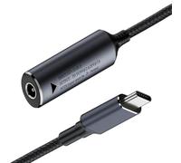 cablecc PD9V 5V 20V7A DC Jack 5.5X2.1mm Entrada a USB-C Tipo-C Cable de carga de 140W para computadora portátil Teléfono 18cm