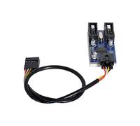 Cablecc Placa base de 9 pines USB 2.0 Header 1 a 2 hembra, cable alargador conector HUB adaptador puerto multilier