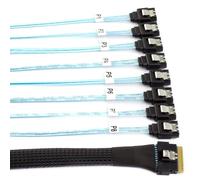 cablecc SAS 4.0 Slimline SFF-8654 8i 74 pines Host Raid a 7 pines 8 SATA Disco duro de destino Fanout Raid Cable divisor 1 a 8 50CM
