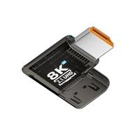 cablecc UHD 8K 60Hz ángulo recto 90 grados horizontal HDMI macho a HDMI 2.1 hembra adaptador extensor transparente con Smart LED HDTV