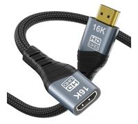 cablecc UHD HDMI 2.2 Tipo-A a HDMI macho a hembra HDTV 16K 8K Cable de extensión para HDTV Desktop Laptop Monitor 100CM