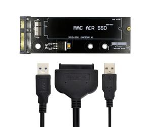 Cablecc Unidad de cartucho de disco duro USB 3.0 a 12+6 pines SSD HDD a SATA de 22 pines para Air Pro 2010 2011 Air A1369 A1370 SSD