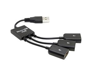Cablecc USB 2.0 a 3 puertos Hub Cable Bus Power para ordenador portátil MacBook Notebook PC y ratón y disco flash
