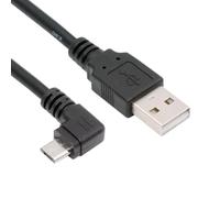 cablecc USB 2.0 Tipo A a Micro USB de 5 pines de 5 V Cable de datos de carga de energía en ángulo izquierdo para teléfono, tableta, cámara, 10 cm