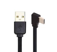 cablecc USB 2.0 tipo A macho a USB-C tipo C izquierdo y derecho en ángulo de 90 grados, cable FPC plano delgado para FPV, disco y teléfono, 13 cm