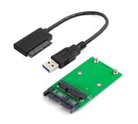 cablecc USB 3.0 a mSATA SSD de 50 Pines y Adaptador Micro SATA de 1.8 Pulgadas 7+9 de 16 Pines para añadir Tarjetas PCBA USB 3.0 a mSATA SSD de 50 Pines y Adaptador Micro SATA de 1.8 Pulgadas 7+9 de