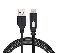cablecc USB 3.1 tipo C con tornillo de montaje en panel a conector de bloqueo de cable de datos USB 3.0 estándar para cámara de 2 m