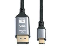 cablecc USB 5.0 Tipo C USB-C 16K 8K USB4 Fuente a DisplayPort DP Pantallas Cable HDTV Macho para Monitor Portátil 2.0m