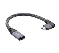 cablecc USB-C USB 3.1 en ángulo izquierdo-derecho tipo C macho a hembra Cable de datos de extensión con funda para computadora portátil