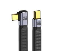 cablecc USB4 40Gbps 240W USB-C macho a macho tipo C 100W 8K plano delgado FPC cable de datos en ángulo recto para teléfono portátil 13 cm