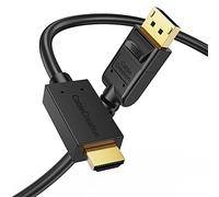 CableCreation 6 pies DisplayPort a HDMI cable, chapado en oro DP al cable de HDMI, 4K y 3D Audio / Video Converter, 1,83 m / Negro