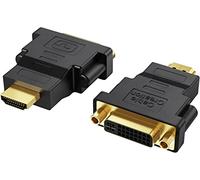 CableCreation Adaptador HDMI a DVI (2 Unidades) bidireccional Macho a DVI Hembra, 1080P DVI a HDMI, 3D, 0,15 m, Color Negro