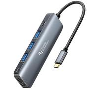 CableCreation - Adaptador multipuerto USB C a HDMI 5 en 1, 100 W PD, 3 puertos USB 3.0 para MacBook Pro, MacBook Air M1/M2, iPad Pro, Surface Pro, XPS