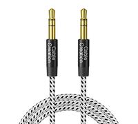 CableCreation Cable auxiliar de audio de 3,5 mm, delgado y suave, para conectar auriculares, iPods, iPhones, iPads a los estéreos de coche y más (0,45 metros)