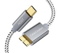 CableCreation Cable corto USB C a Micro B de 2 pies, 10G Micro B a USB C 3.1, cable de disco duro externo para iPhone 15/16/17, Samsung Galaxy S24, Seagate WD Westgate My Passport, MacBook Pro/Air