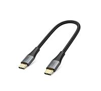 CableCreation Cable corto USB C a USB C de 25 cm, cable de carga rápida USB tipo C, doble trenzado exterior compatible con Z Fold 4/3, Z Flip 4/3, Galaxy S22 Ultra S22 S21 S20, MacBook, iPad Mini/Pro