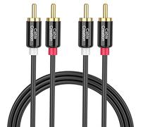 CableCreation Cable RCA, 2 Unidades, 1,8 m, 2 RCA Macho a 2 RCA Macho, Cable de Audio Chapado en Oro para Cine en casa, televisor HD, Consolas y Sistemas de Alta definición