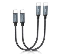 CableCreation Cable USB C a C, 240 W, 1 pie, 2 unidades, 5 A, tipo C, cable trenzado USB-C para iPhone 15, MacBook Pro, iPad Pro/Air, Galaxy S24/S24 Ultra/S23/S22