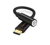 CableCreation USB c a 3,5 mm para Auriculares de Alta resolución de 32 bits Adaptador de Enchufe de Audio (dac realtek chipset), Tipo c a aux micrófono Femenino del convertidor, oneplus, LG g5, Negro