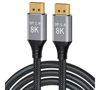 CABLEDECONN 1.5M 5FT DisplayPort 1.4 8K @60Hz 4K @144Hz Alta Velocidad 32.4Gbps HDCP 3D Delgado y Flexible DP a DP Cable