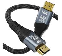 CABLEDECONN 8K 10K 16K HDMI 2.2 Cable 1M 3.3FT de Alta Velocidad 96Gbps 12Bit 16K@60Hz 8K@240Hz 4K@480Hz Conexión HDMI 3D de Soporte HDCP UHD Placado en Oro Trenzado Compatible con TV de monitor PS5