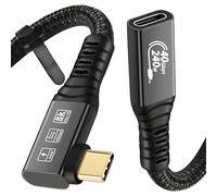 CableDeconn Cable USB 4 8K de 0,5 m, Thunderbolt 4, USB 4 tipo C, macho a hembra, cable de extensión Ultra HD 8K a 60 Hz 100 W, carga de 40 Gbps, transferencia de datos compatible con SSD externo eGPU