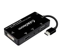 CABLEDECONN HDMI to VGA DVI HDMI with Audio 3.5mm Micro USB Converter Adapter Cable for HDMI Laptops Computers etc Connecting Simultaneously (hdmi to vga hdmi dvi Multi-Display-Black, Black)