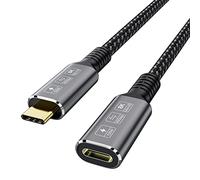 CABLEDECONN Thunderbolt 4 Cable 8K USB C Tipo-C macho curva a hembra Cable de extensión Ultra HD 8K @60Hz 100W carga 40Gbps transferencia de datos compatible con SSD externo eGPU 0.8m