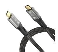 CableDeconn Thunderbolt 4 Cable USB C 8K M/M USB-C Compatible with TB 3 5K/4K 60Hz Video 40Gbps Data Transmissions Rate 20V 5A 100W Power Delivery 3in1 USB-C Cable for Monitors External SSD eGPU 1.8m