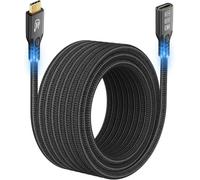 CableDeconn USB C 3.2 Extensión Gen-2 240W 3M Cable de carga Conector Thunderbolt 3 Hombre a Mujer Transferencia de Datos 20Gbps 48V/5A Tipo C Video 4K Compatible con MacBook M1/M2/M3